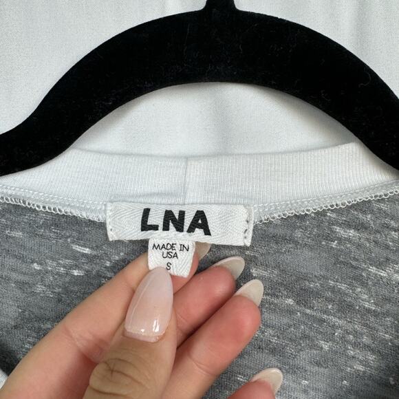 LNA Revolve Grey Marbled Scoop Neck Short Sleeve T Shirt Size Small - Picture 2 of 6